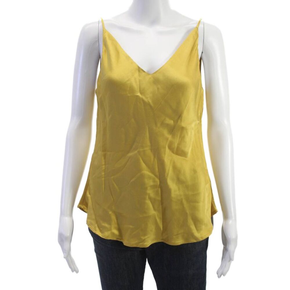 Ottod Ame Womens Yellow V-Neck Camisole Viscose Sleeveless Size 6